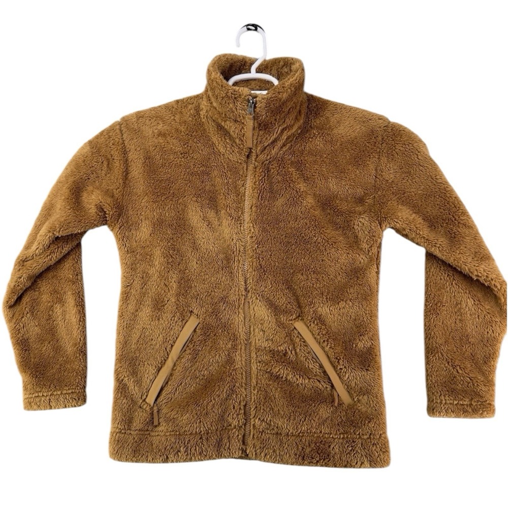 The North Face Furry Fleece Hoodie Jacket Brown Womens XS Warm Full Zip